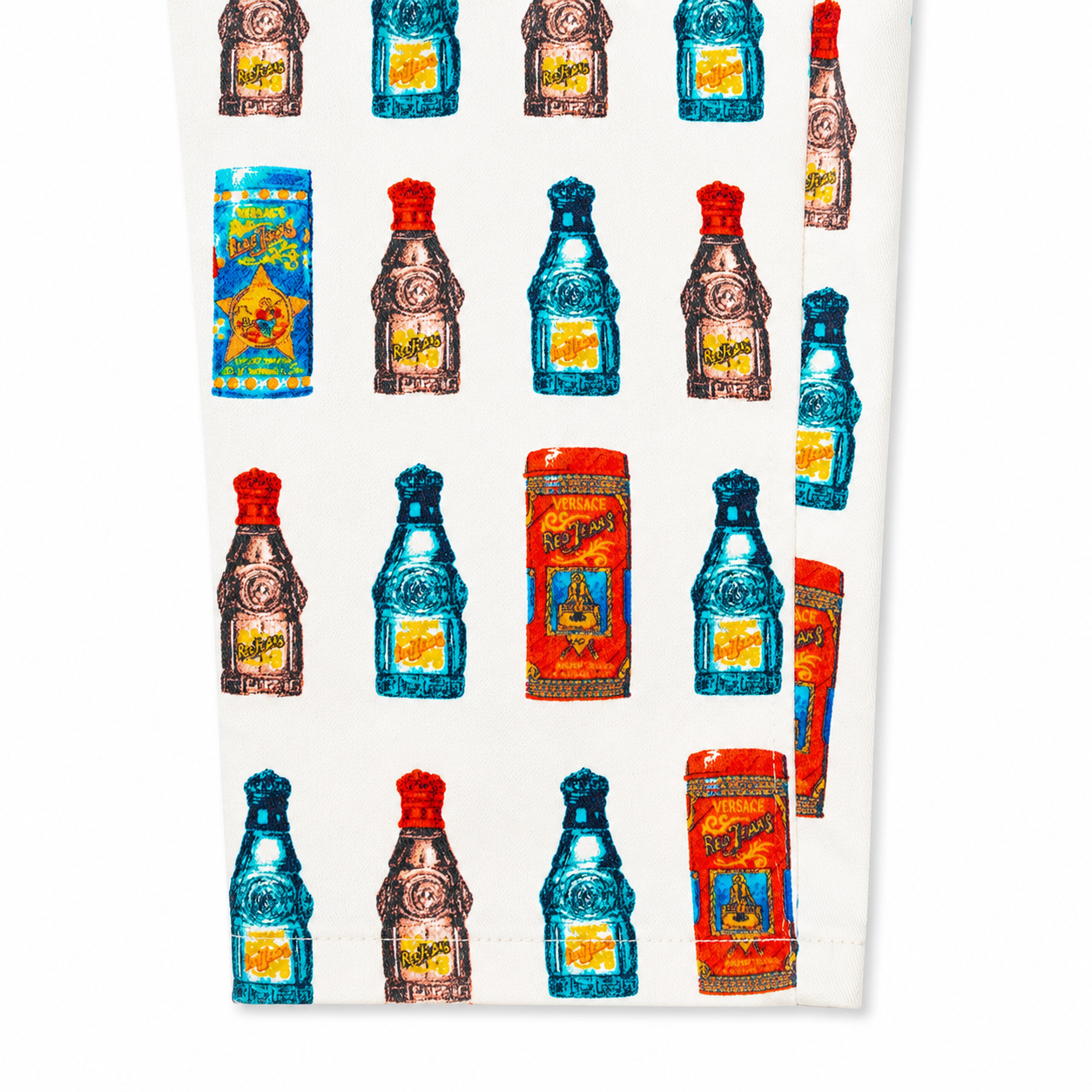 Versace Perfume Bottle Print Denim