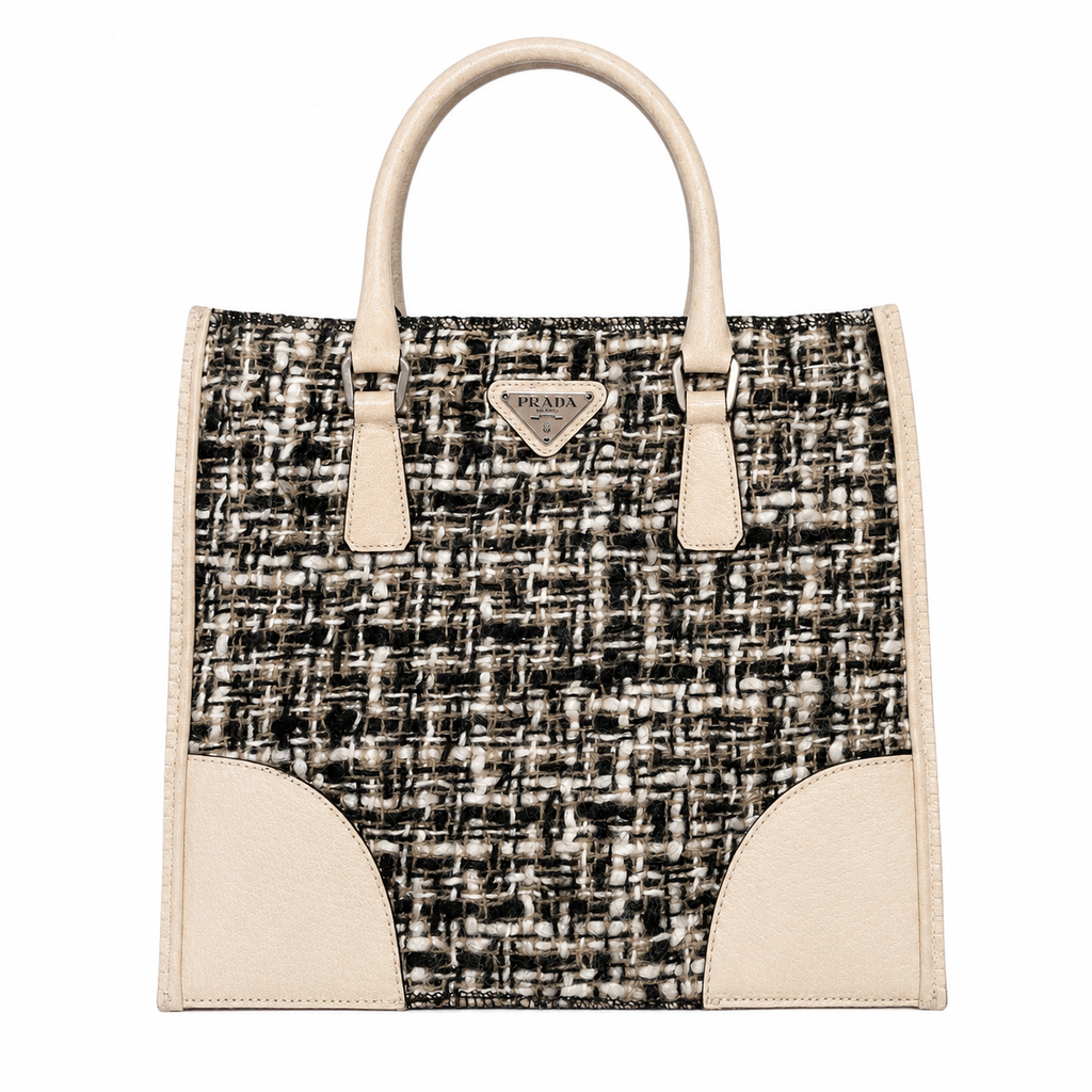 Prada Mini Tweed Tote Bag