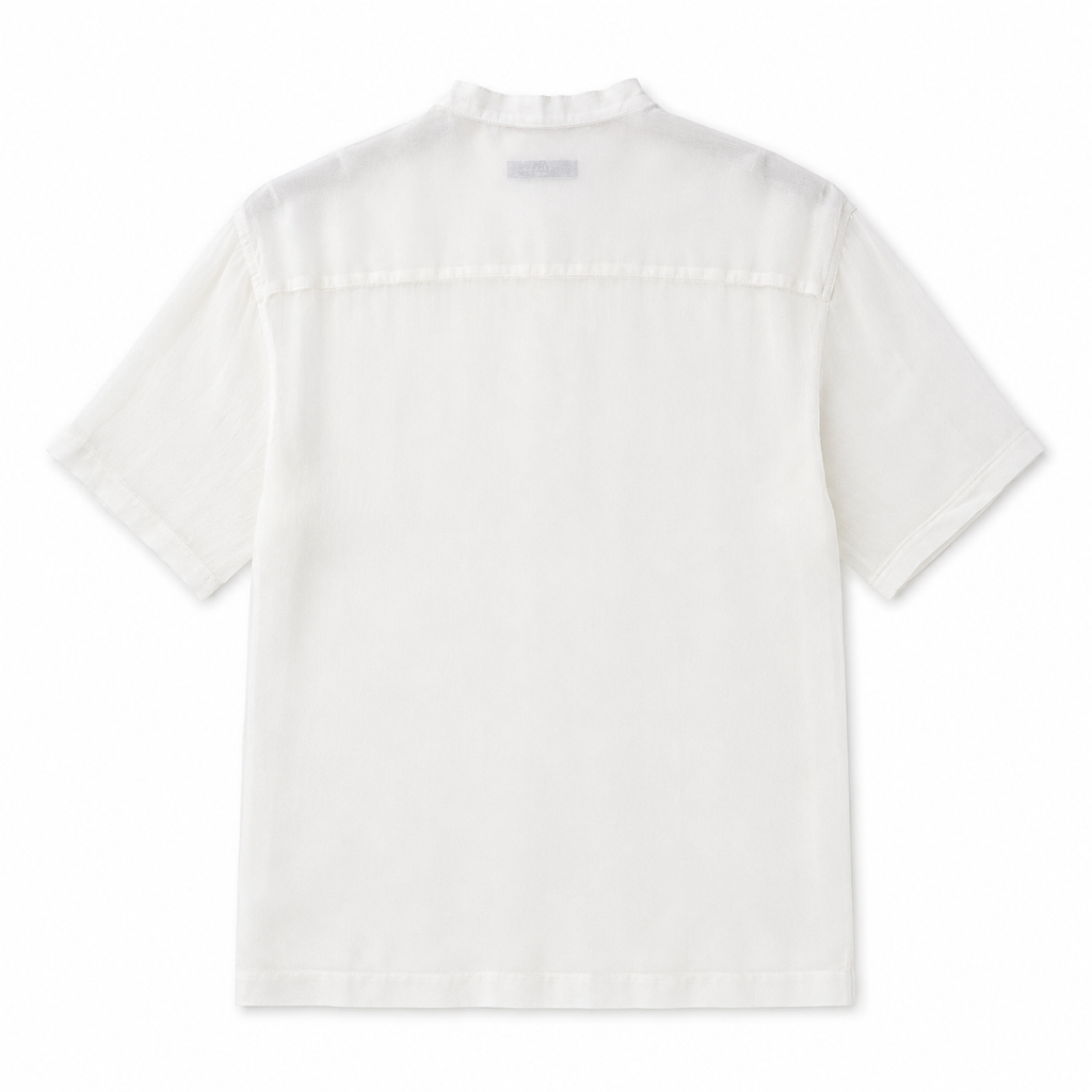 Issey Miyake Mandarin Collar Crepe Fabric Shirt