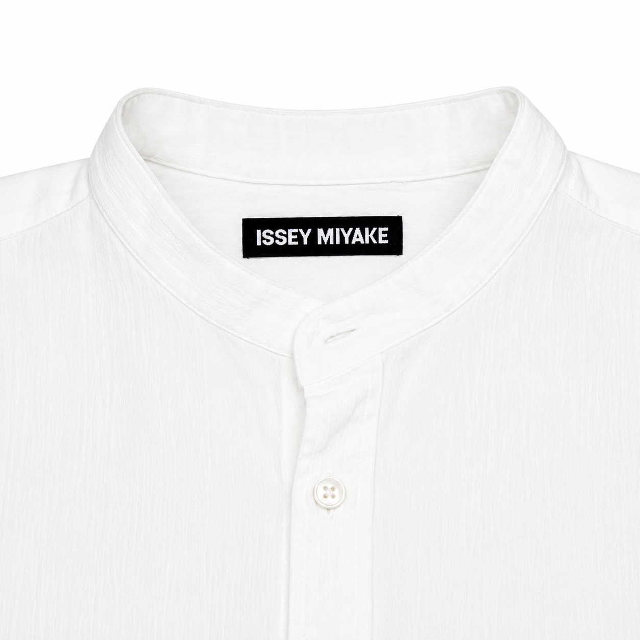 Issey Miyake Mandarin Collar Crepe Fabric Shirt