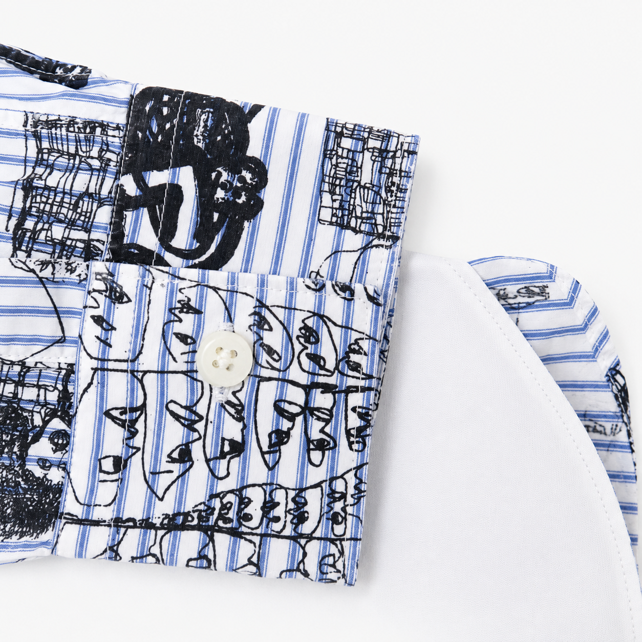 Comme des Garcons SHIRT Printed Pinstripe Button Down Shirt