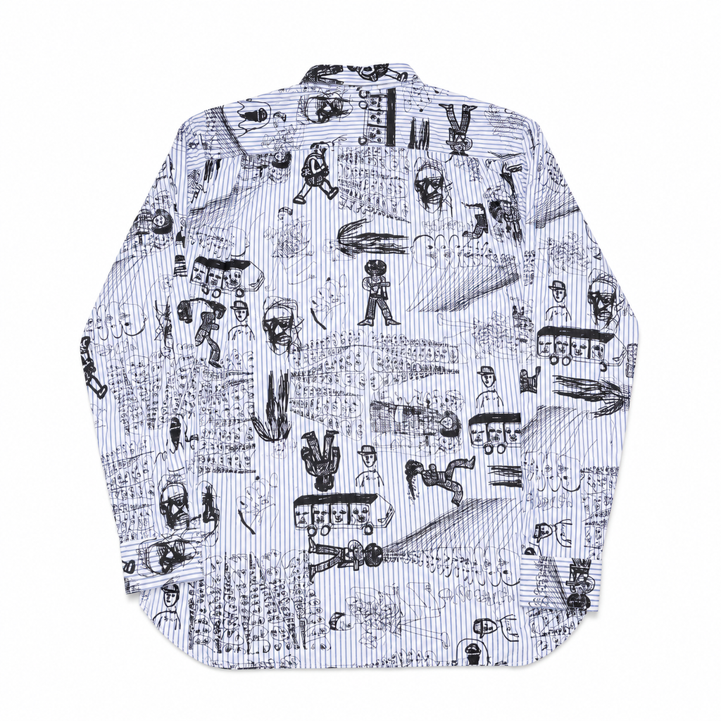 Comme des Garcons SHIRT Printed Pinstripe Button Down Shirt