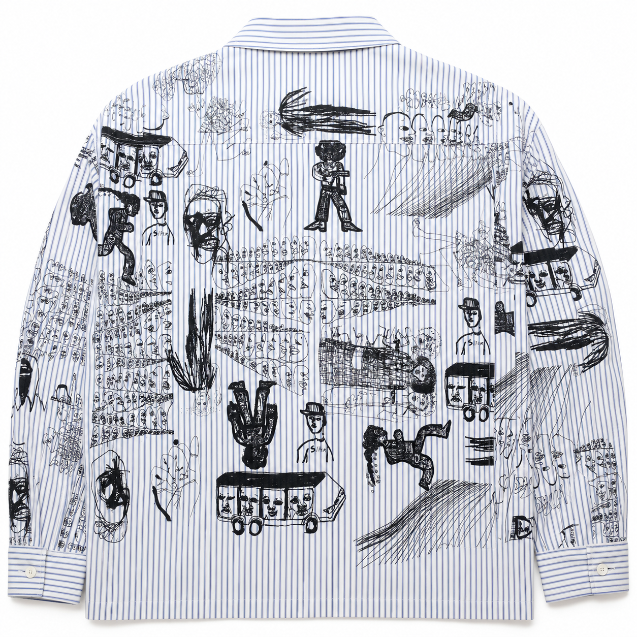 Comme des Garcons SHIRT Printed Pinstripe Button Down Shirt