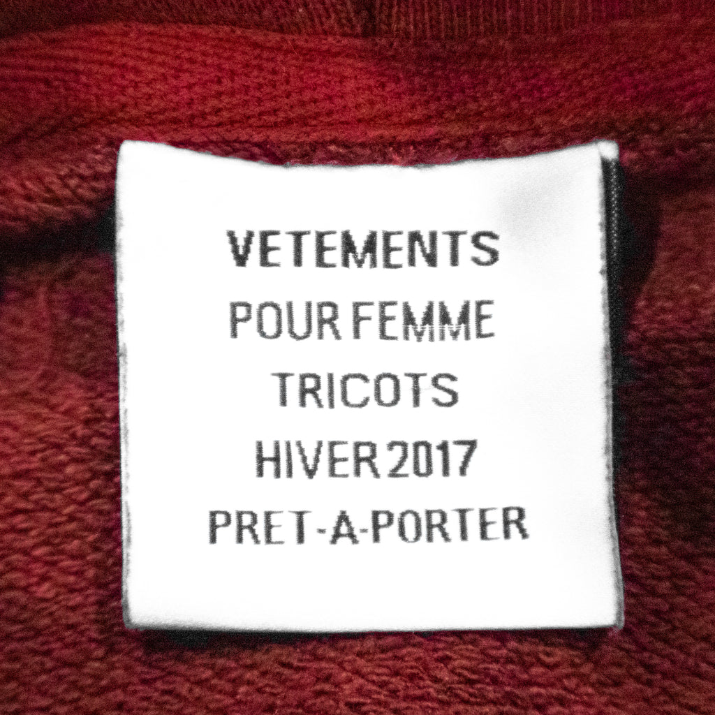 Vetements "May The Bridges" Runway Hoodie