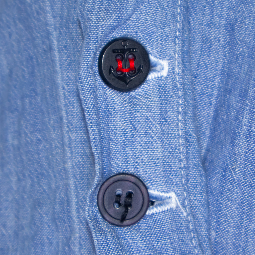 Greg Lauren Denim Patchwork Chambray Kimono